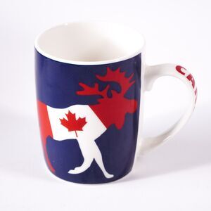Canada Moose Maple Leaf Candian Ceramic Coffee Mug Tea Cup Drinkware Blue Red
